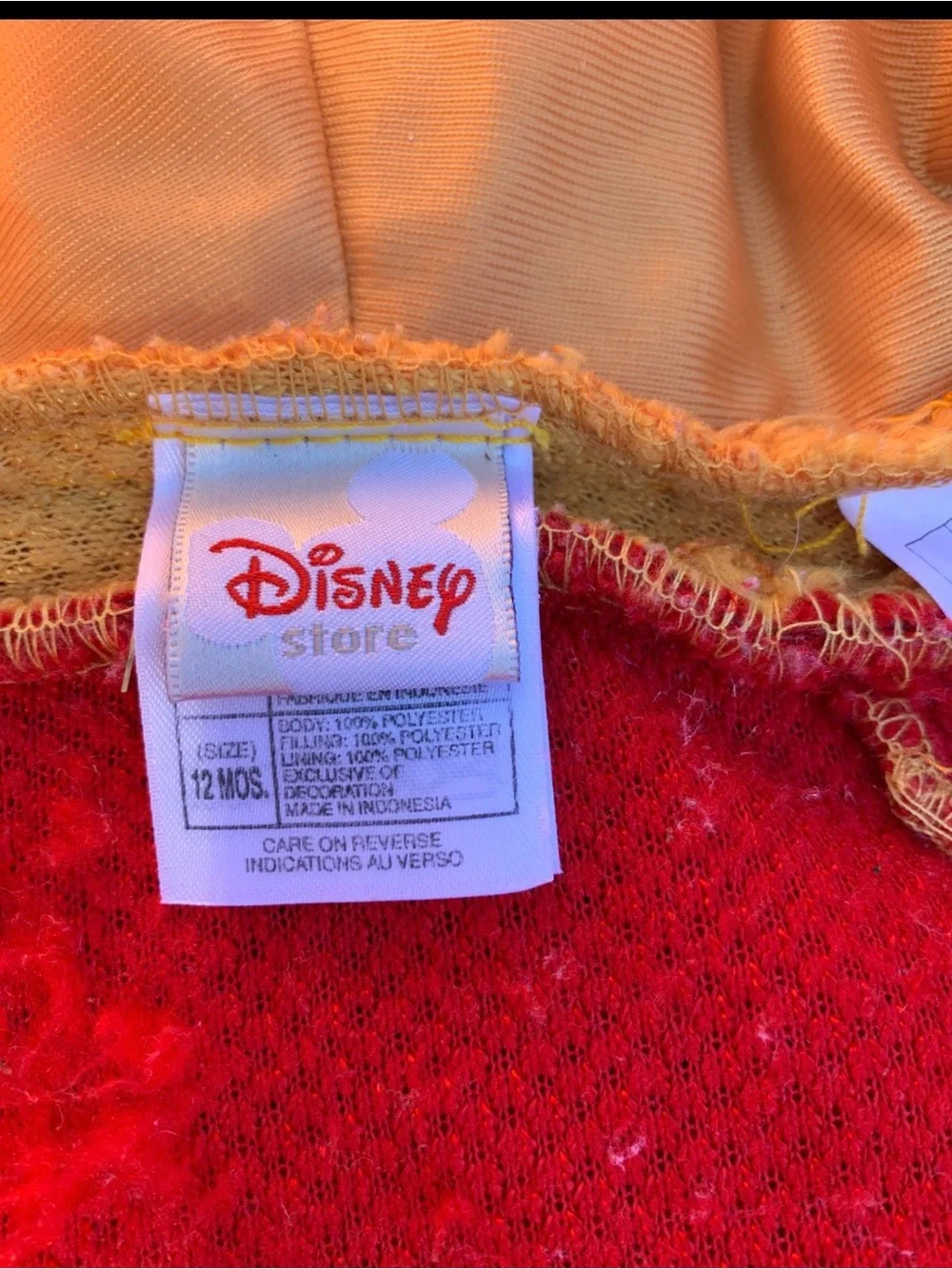 Disney Store Winnie the Pooh Fuzzy Plush Costume Bunting 12 Months